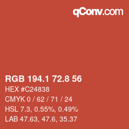 Farbcode: RGB 194.1 72.8 56 | qconv.com