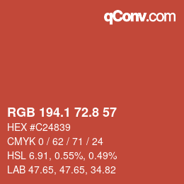 Color code: RGB 194.1 72.8 57 | qconv.com