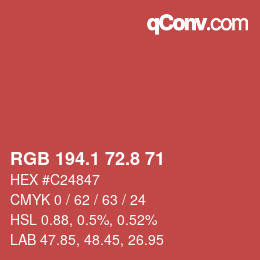 Código de color: RGB 194.1 72.8 71 | qconv.com