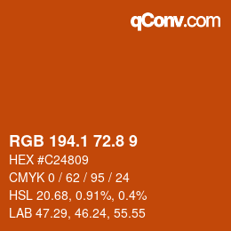 Código de color: RGB 194.1 72.8 9 | qconv.com