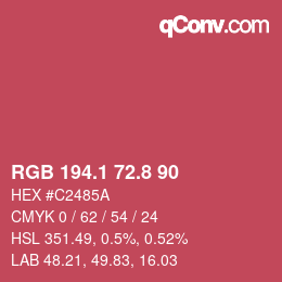 カラーコード: RGB 194.1 72.8 90 | qconv.com