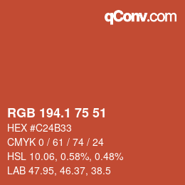 カラーコード: RGB 194.1 75 51 | qconv.com