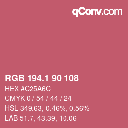 カラーコード: RGB 194.1 90 108 | qconv.com