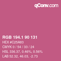 カラーコード: RGB 194.1 90 131 | qconv.com
