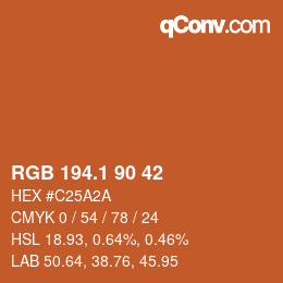 カラーコード: RGB 194.1 90 42 | qconv.com