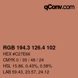 カラーコード: RGB 194.3 126.4 102 | qconv.com