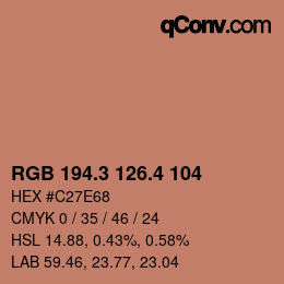 カラーコード: RGB 194.3 126.4 104 | qconv.com