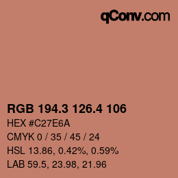 カラーコード: RGB 194.3 126.4 106 | qconv.com