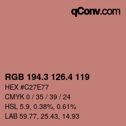 カラーコード: RGB 194.3 126.4 119 | qconv.com