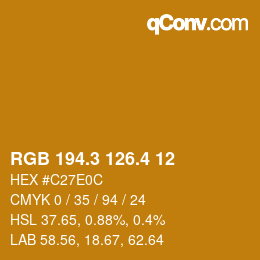 カラーコード: RGB 194.3 126.4 12 | qconv.com