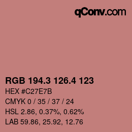 カラーコード: RGB 194.3 126.4 123 | qconv.com