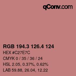 カラーコード: RGB 194.3 126.4 124 | qconv.com