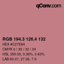 カラーコード: RGB 194.3 126.4 132 | qconv.com