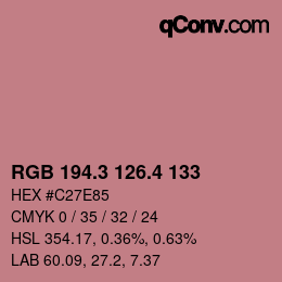カラーコード: RGB 194.3 126.4 133 | qconv.com