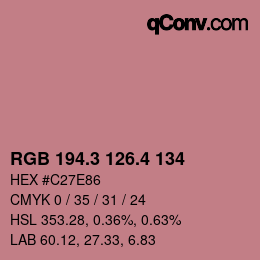 カラーコード: RGB 194.3 126.4 134 | qconv.com