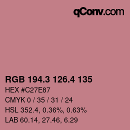カラーコード: RGB 194.3 126.4 135 | qconv.com