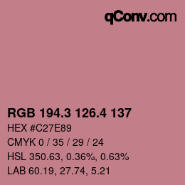 カラーコード: RGB 194.3 126.4 137 | qconv.com