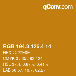 カラーコード: RGB 194.3 126.4 14 | qconv.com