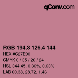 カラーコード: RGB 194.3 126.4 144 | qconv.com