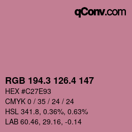 カラーコード: RGB 194.3 126.4 147 | qconv.com