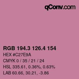 カラーコード: RGB 194.3 126.4 154 | qconv.com
