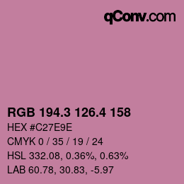 カラーコード: RGB 194.3 126.4 158 | qconv.com