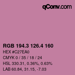カラーコード: RGB 194.3 126.4 160 | qconv.com