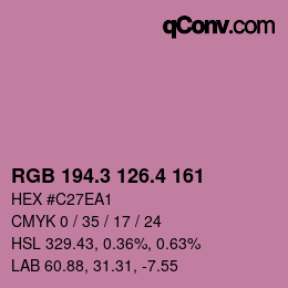 カラーコード: RGB 194.3 126.4 161 | qconv.com