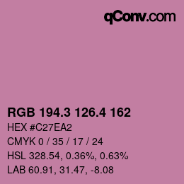 カラーコード: RGB 194.3 126.4 162 | qconv.com