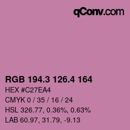 カラーコード: RGB 194.3 126.4 164 | qconv.com