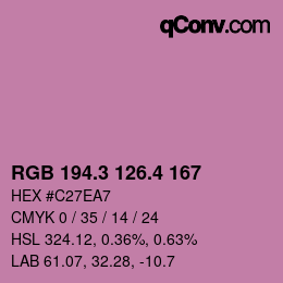 カラーコード: RGB 194.3 126.4 167 | qconv.com