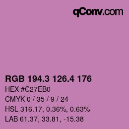 カラーコード: RGB 194.3 126.4 176 | qconv.com