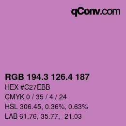カラーコード: RGB 194.3 126.4 187 | qconv.com