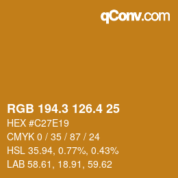 カラーコード: RGB 194.3 126.4 25 | qconv.com