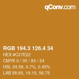 カラーコード: RGB 194.3 126.4 34 | qconv.com