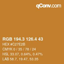 カラーコード: RGB 194.3 126.4 43 | qconv.com