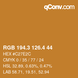 カラーコード: RGB 194.3 126.4 44 | qconv.com