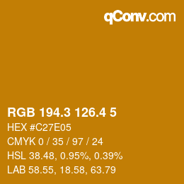 カラーコード: RGB 194.3 126.4 5 | qconv.com