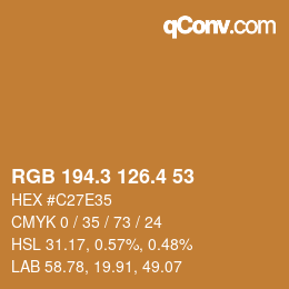 カラーコード: RGB 194.3 126.4 53 | qconv.com