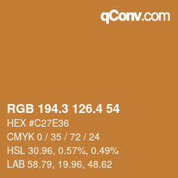 カラーコード: RGB 194.3 126.4 54 | qconv.com