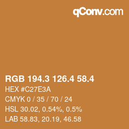 カラーコード: RGB 194.3 126.4 58.4 | qconv.com