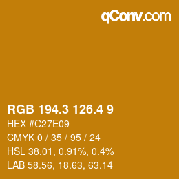 カラーコード: RGB 194.3 126.4 9 | qconv.com