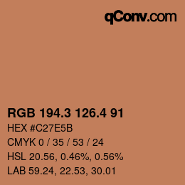 カラーコード: RGB 194.3 126.4 91 | qconv.com