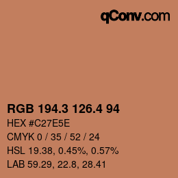カラーコード: RGB 194.3 126.4 94 | qconv.com