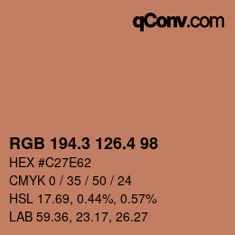 カラーコード: RGB 194.3 126.4 98 | qconv.com