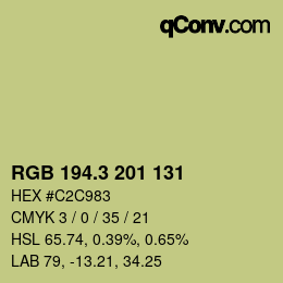 カラーコード: RGB 194.3 201 131 | qconv.com
