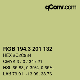 カラーコード: RGB 194.3 201 132 | qconv.com