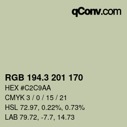 カラーコード: RGB 194.3 201 170 | qconv.com