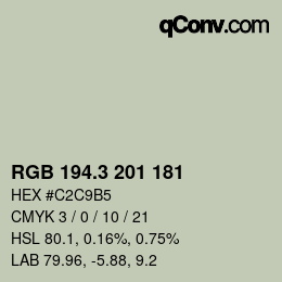 カラーコード: RGB 194.3 201 181 | qconv.com