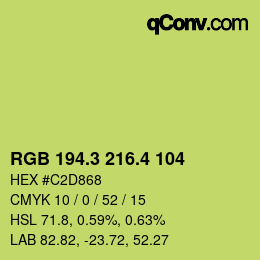 カラーコード: RGB 194.3 216.4 104 | qconv.com